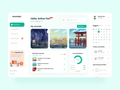 Journal Dashboard dashboard dashboard app dashboard design design dashboard design inspiration illustration journal journal app journalling app management trend design trending ui ui design ui trend uiux