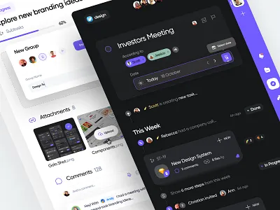 Task Management User Interface app assets clean dark mode dashboard design golo interface minimal platform project management saas task management tool ui user experience user interface ux web web design