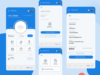 Electricity Vendor Mobile App Design app branding design icon ui ux