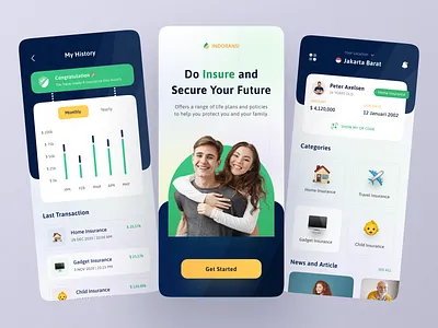 Insurance App agency app branding category child clean design gadget health home home insurance insurance ios mobile money service ui ux