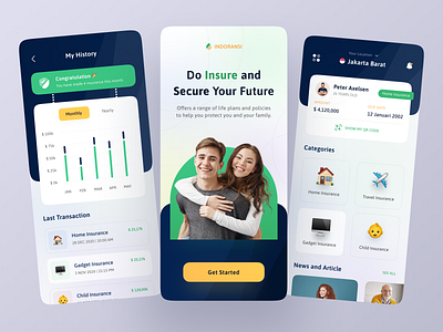 Insurance App agency app branding category child clean design gadget health home home insurance insurance ios mobile money service ui ux