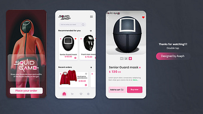 SQUID SHOP app design graphic design illustration squid typography ui ux