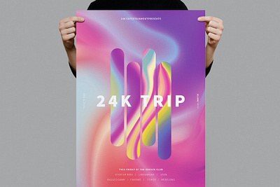 24K Trip Poster / Flyer bar catalog clean club design dj flyer flyer template gardient illustration indesign magazine music nightclub poster flyer poster template print printable template trip poster