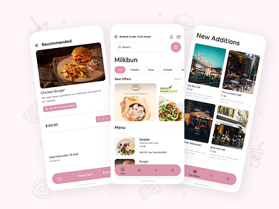 Milkbun-Food Delivery App design eat eating food food and drink food app food delivery food delivery app food delivery application food design food order interface mobile mobile app ui uidesign ux