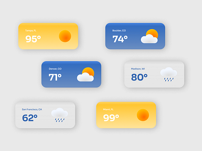 Minimal Weather App Cards app app design blue design illustration ios mobile ui ux weather