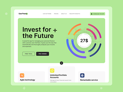 Ease Finance | A New Finance Tracking Experience clean dailyui design ease finance expense finance green illustration minimal modern ui ui design ux vector web design