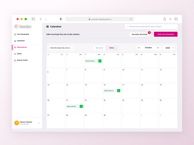 Dashboard Calendar bloc dashboard design ui ux