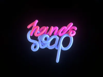 Hands Soap – logo 3d cinema4d daily font graphic design logo octane render ui