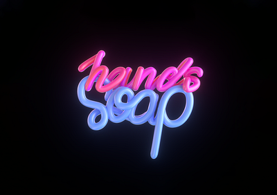 Hands Soap – logo 3d cinema4d daily font graphic design logo octane render ui