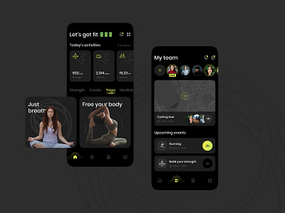 Let's get fit app design fit fitness health interface map mobile navigation story ui ux