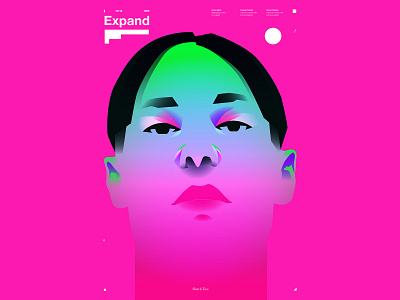 Expand abstract boy boy illustration boy portrait composition face highlights illustration laconic lines man man illustration minimal neon neon lights portrait portrait illustration poster