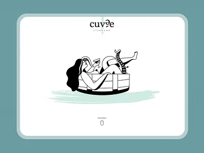 Restaurant Website Animation - Cuvéè Copenhagen 2d animated illustration animation animation scroll cocktail bar delivery elegant website food gif gold illustration landing page restaurant scrolling tropical turquoise ui ui design website video wine