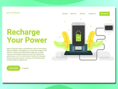 Phone Charging - Landing Page annual annual report app branding charging design illustration landing landing page multipurpose page phone phone charging ui ui design ux ux design web development web maintance website