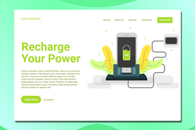 Phone Charging - Landing Page annual annual report app branding charging design illustration landing landing page multipurpose page phone phone charging ui ui design ux ux design web development web maintance website