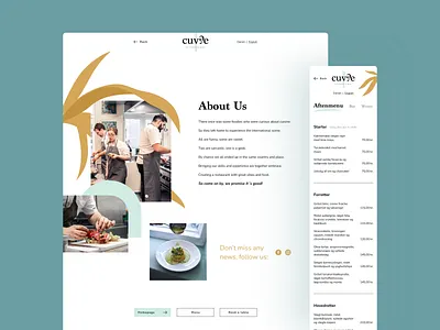 Restaurant Menu Responsive - Cuvéè Copenhagen about us art branding cocktail bar dashboard food food menu graphic design illustration landing page menu menu responsive online menu photo gallery restaurant restaurant menu ui ui design ux wine