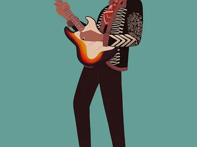 Jimi Hendrix #retroctober2021 character guitar illustration jimi hendrix retroctober2021