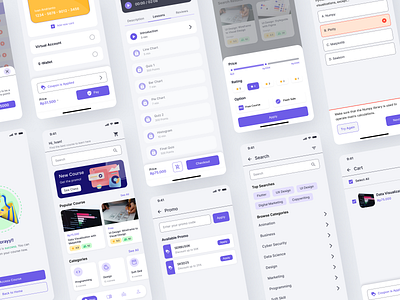 Online Course Mobile App app course design mobile typography ui ux