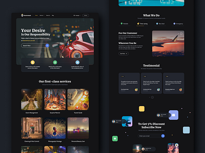 Dark Landing Page UI for Concierge Services boomdevs concierge services dark design dark landing page ui dark modern website design dark ui dark website design design figma illustration landing page landing page design ui design uiux web design website website landing page