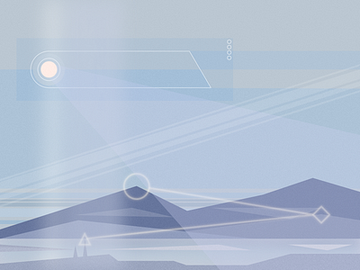 Lost Memories blue depressing gloomy hills illustration lake misty mountains nature sky sun sunshine texture trees water