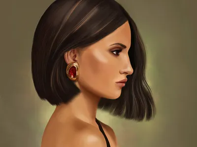 Penélope Cruz 2d art face fashion portrait ill illustration image painting picture portrait