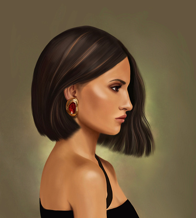 Penélope Cruz 2d art face fashion portrait ill illustration image painting picture portrait