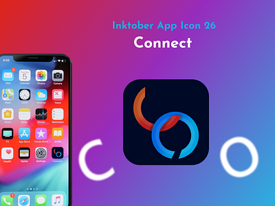 Inktober App Icon 26 - Connect 26 adobe xd app challenge connect connected design gradient icon illustration inktober inktober2021 ipad link logo mobile october procreate ui ux