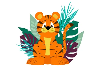 Tiger. branding design graphic design illustration logo nature orange vector