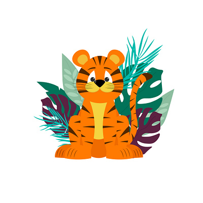 Tiger. branding design graphic design illustration logo nature orange vector