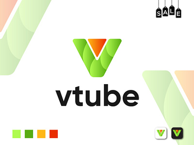 vtube Logo Design | Modern Logo Design app logo brand design brand identity business logo colorful logo design gradient logo illustration logo logo animation logo design logo icon logotor minimal logo modern logo play logo print design tshirt typography v letter logo