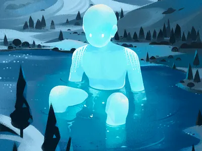 The desert blue illustration