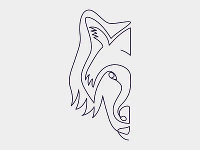Wolf Line Logo blue dessign line logo wolf