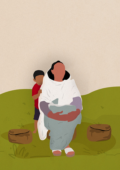 Mother ethiopia ethiopian habesha illustration minimal