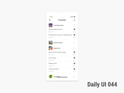 DailyUI 044 Favorites app dailyui 044 dailyuichallenge favorite ui