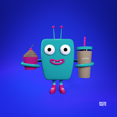 Kaffee Monster 3d c4d cinema4d coffee cupcake kaffee monster