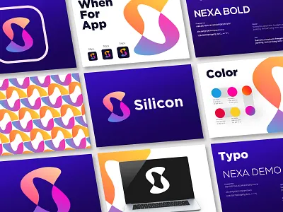 Silicon Brand Guide. app application blue brand design branding clean identity logo logo design logodesign logomark logotype mark minimal monogram popular simple symbol web