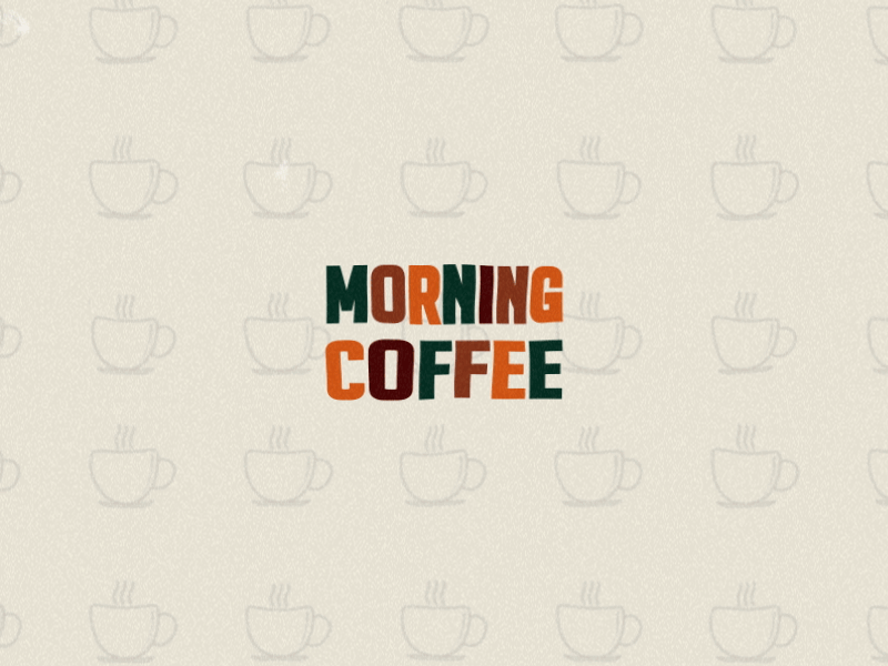 Morning Coffee animation design graphic design icon illustration motion graphics typography vector