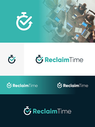 Reclaim Time Logo Design check mark claim logo logo design minimal modern re reclaim reverse simple tick mark time time management