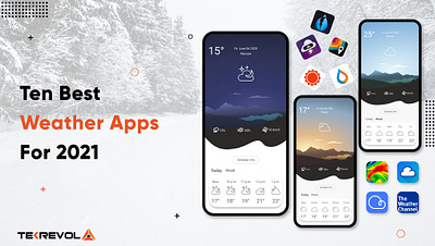 10 BEST WEATHER APPS FOR 2021 design illustration logo mobile typography ui ux vector