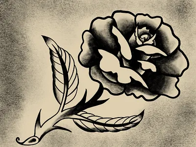 10/25/21 black and white design flat flower illustration procreate tattoo traditional