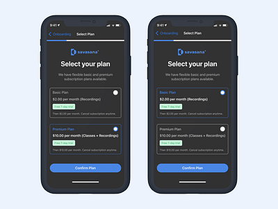 iOS Select Plan/Subscription // Dark Mode design ios kenya mobile plan pricing subscription