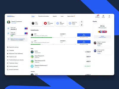 Ozon Bank / Account bank banking clean ui crm design erp fintech ozon personal account product design ui ux