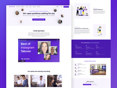 NEW Careers page on spendesk.com branding careers careers page design job board purple spendesk website