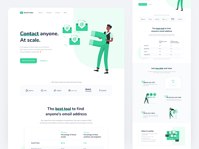 Email Finder – Landing Page green home page landing page web design webdesign website