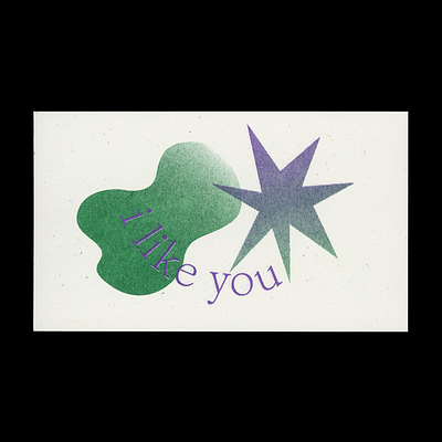 I Like You design print riso