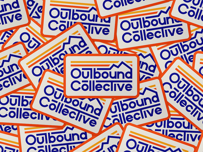 Outbound Collective retro sticker 70s collective explore lettering mountains outbound outdoors outside retro sticker typography vintage