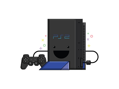 Happy Birthday PS2 birthday cartoon drawing graphic design icons illustration illustrator playstation sony video games