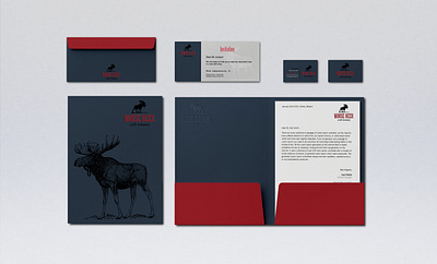 Moose Beer Brand Identity branding business cards design envelope folder graphic design letterhead logo print stationary stationery