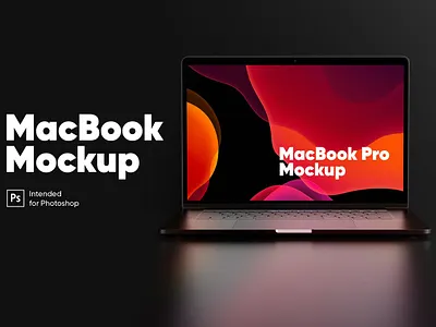 Macbook Pro (Night Version) Mockup abstract apple application design display interface macbook mockup monitor night notebook retina screen ui ux web