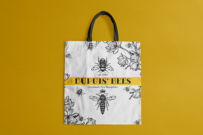 Dupuis' Bees - Wildflower Honey Logo, Canvas Bag aesthetic branding canvas bag design graphic design logo shop local