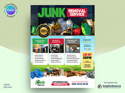 Junk Removal Marketing Flyer Design – Canva Template 8.5x11 flyer business promotion canva template cleaning service flyer cleaning service flyer design customizable flyer house cleaning flyer junk removal flyer junk removal marketing power washing flyer vista print flyer